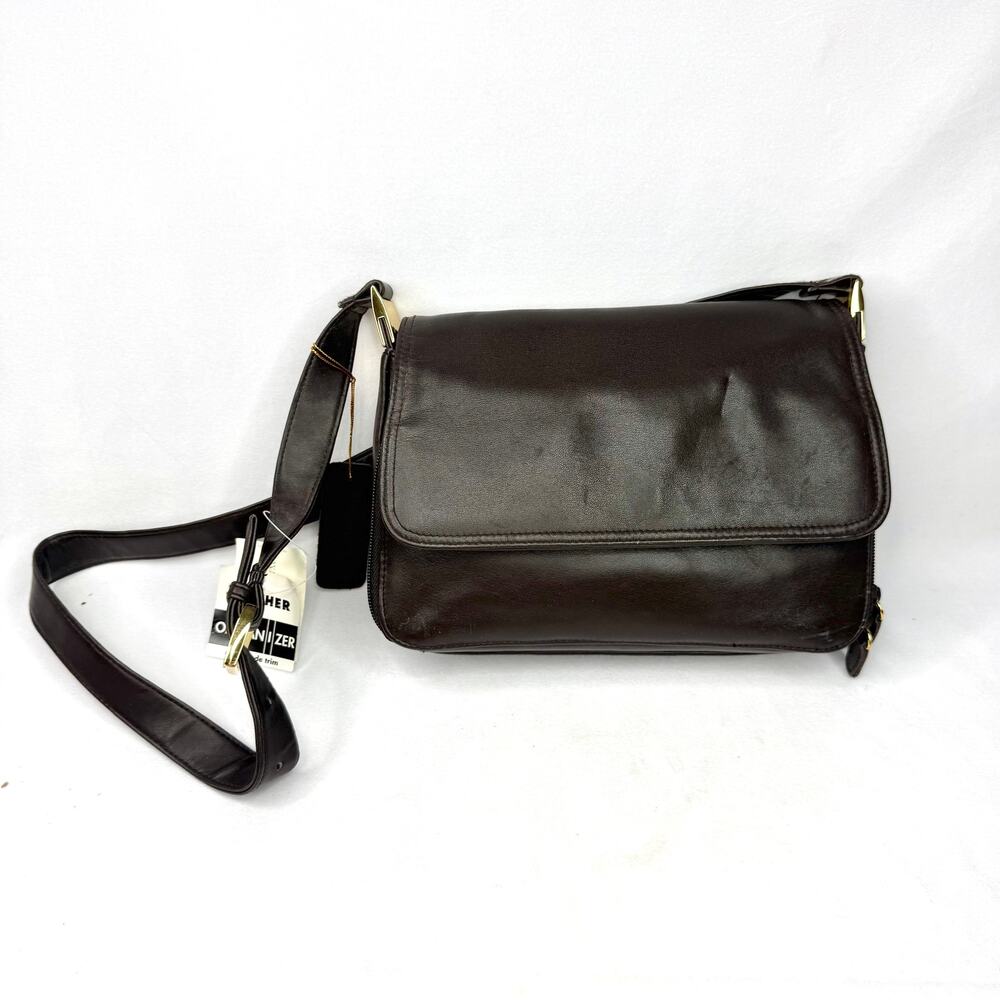 Vintage JCPenney Worthington Brown Leather Crossbody Bag